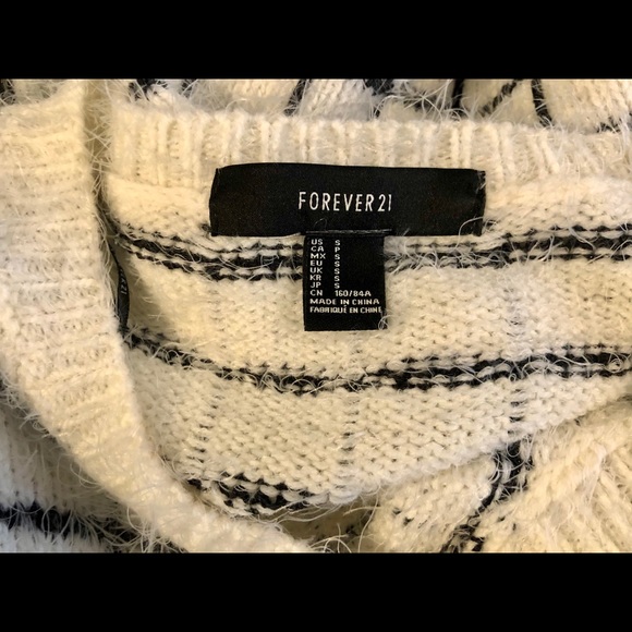 FOREVER 21 Fuzzy & Warm Black & White Sweater_SM - Picture 8 of 11